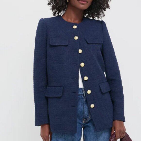 Pomander Place Navy Tweed Jennings Jacket Sz Small MSRP $148 - Picture 2 of 9